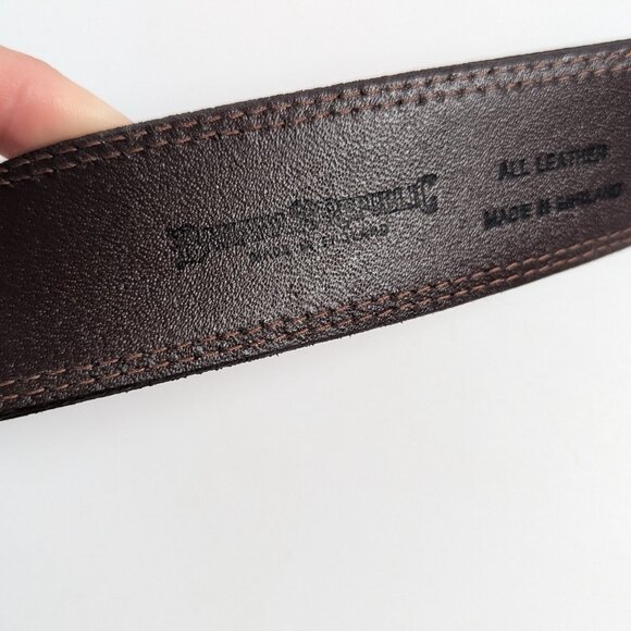 Vtg 80s Banana Republic Safari Travel Green Leather Belt England Made Size 28 - Picture 5 of 8